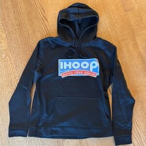 Black Hoodie with IHOOP Blue and Red Logo